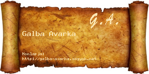Galba Avarka névjegykártya